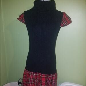 !DONATING 2/17!>5/$40<NWOT Red Plaid Turtleneck Sweater Dress